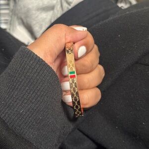 Gucci Gold Bracelet with Red and Green Details